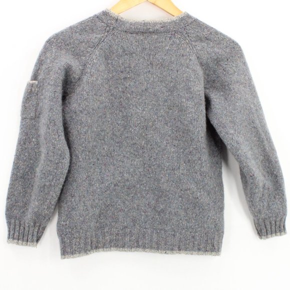 Vintage Columba Reid Cardigan Sweater Kids Knit Wool Gray Size Medium M - Picture 6 of 8